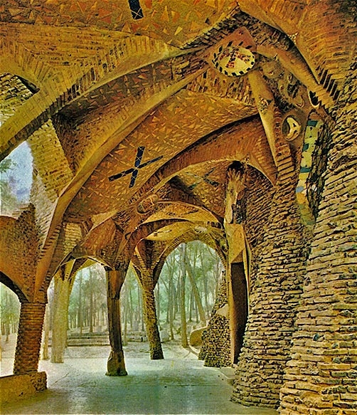 Colònia Güell prototype for sagrada familia antoni gaudi design