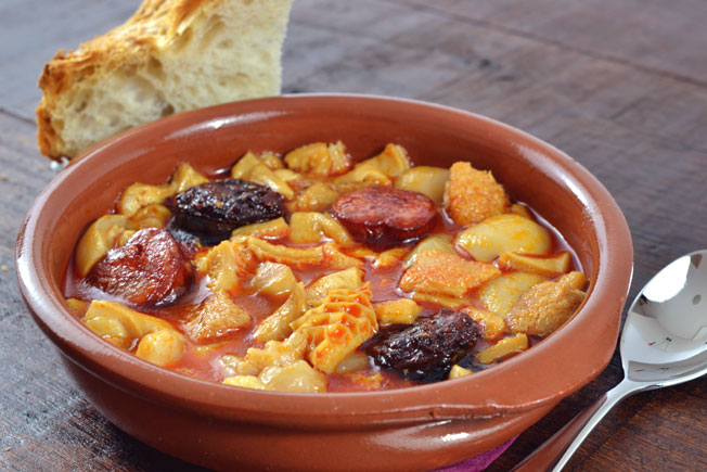 Madrid-style tripe stew with chorizo and morcilla