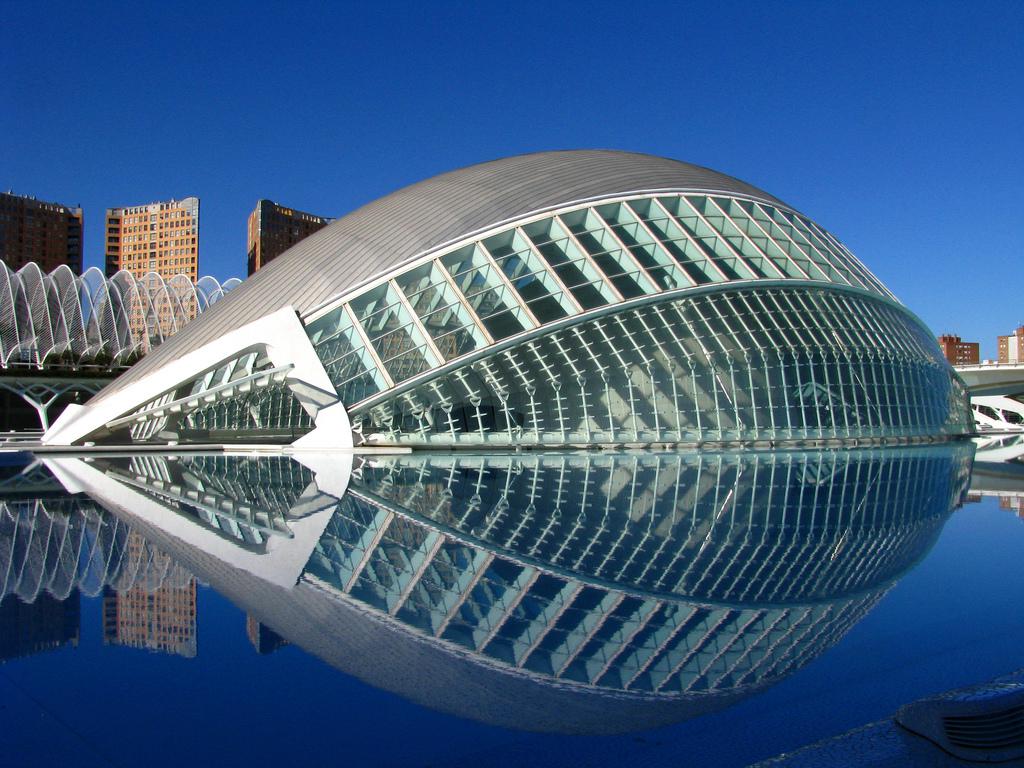 “Futuristic architecture at Valencia’s City of Arts and Sciences, featuring L’Hemisfèric