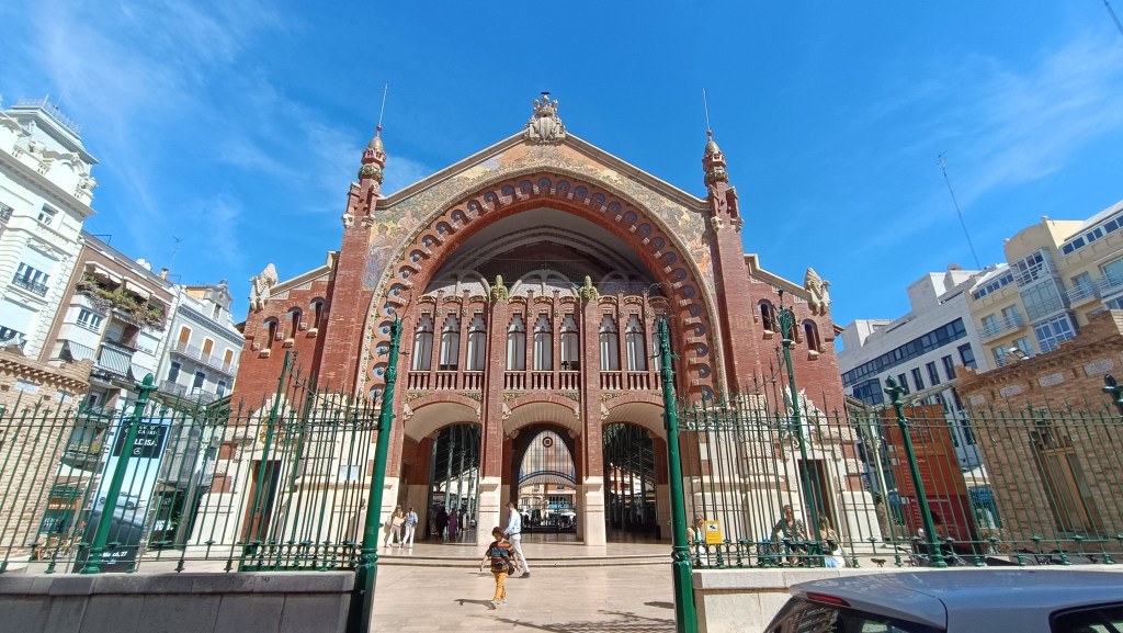 Exterior view of Mercado de Colón, a modernist market in Valencia, Spain