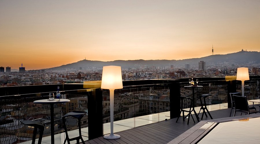 Barceló Raval 360 degree rooftop terrace with panoramic views of Barcelona