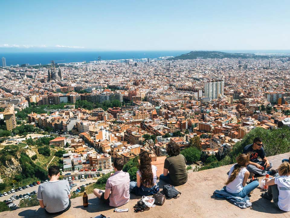 Bunkers del Carmel panoramic viewpoint in Barcelona, former WWII anti-aircraft site with 360-degree city views