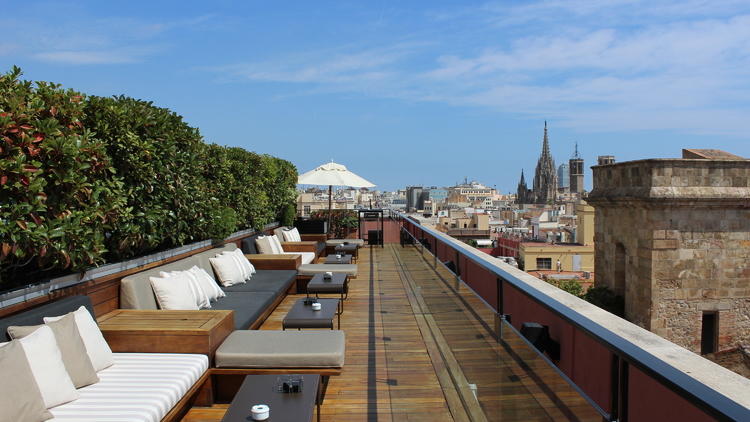 La Isabela rooftop bar at Hotel 1898 overlooking La Rambla in Barcelona