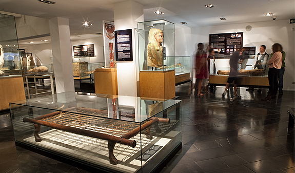 Museo Egipci de Barcelona exhibits ancient Egyptian mummies, statues, and artifacts