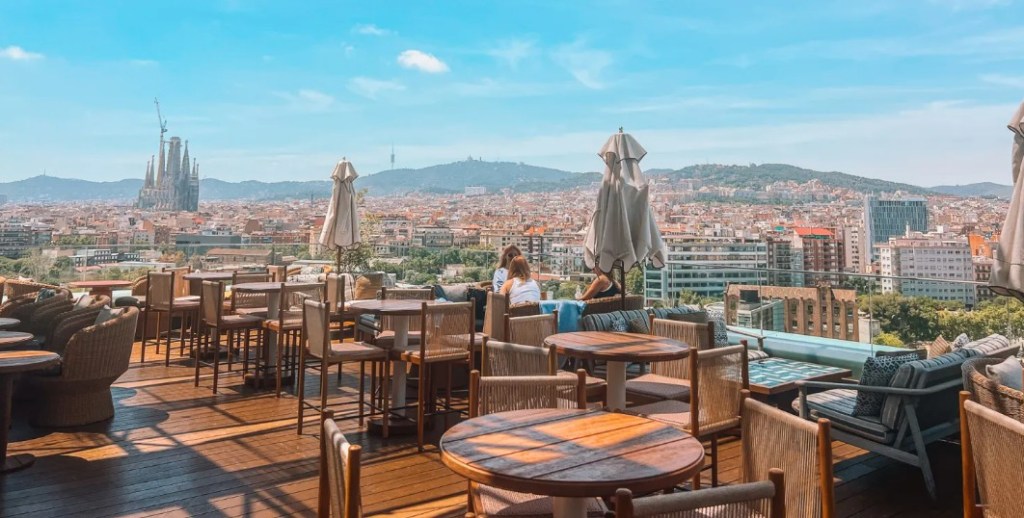 Tope rooftop bar at The Hoxton Barcelona with city views and cocktails